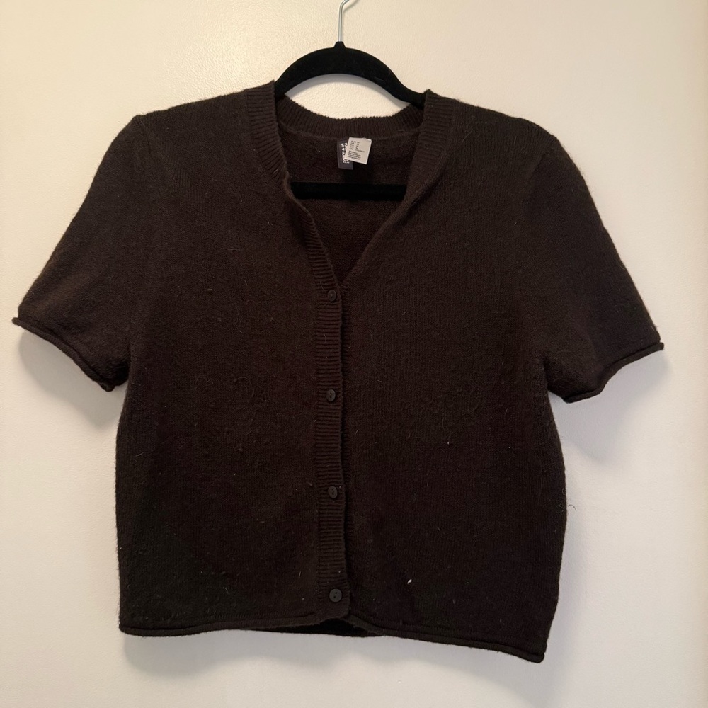 H&M Brown Short Sleeve Cardigan